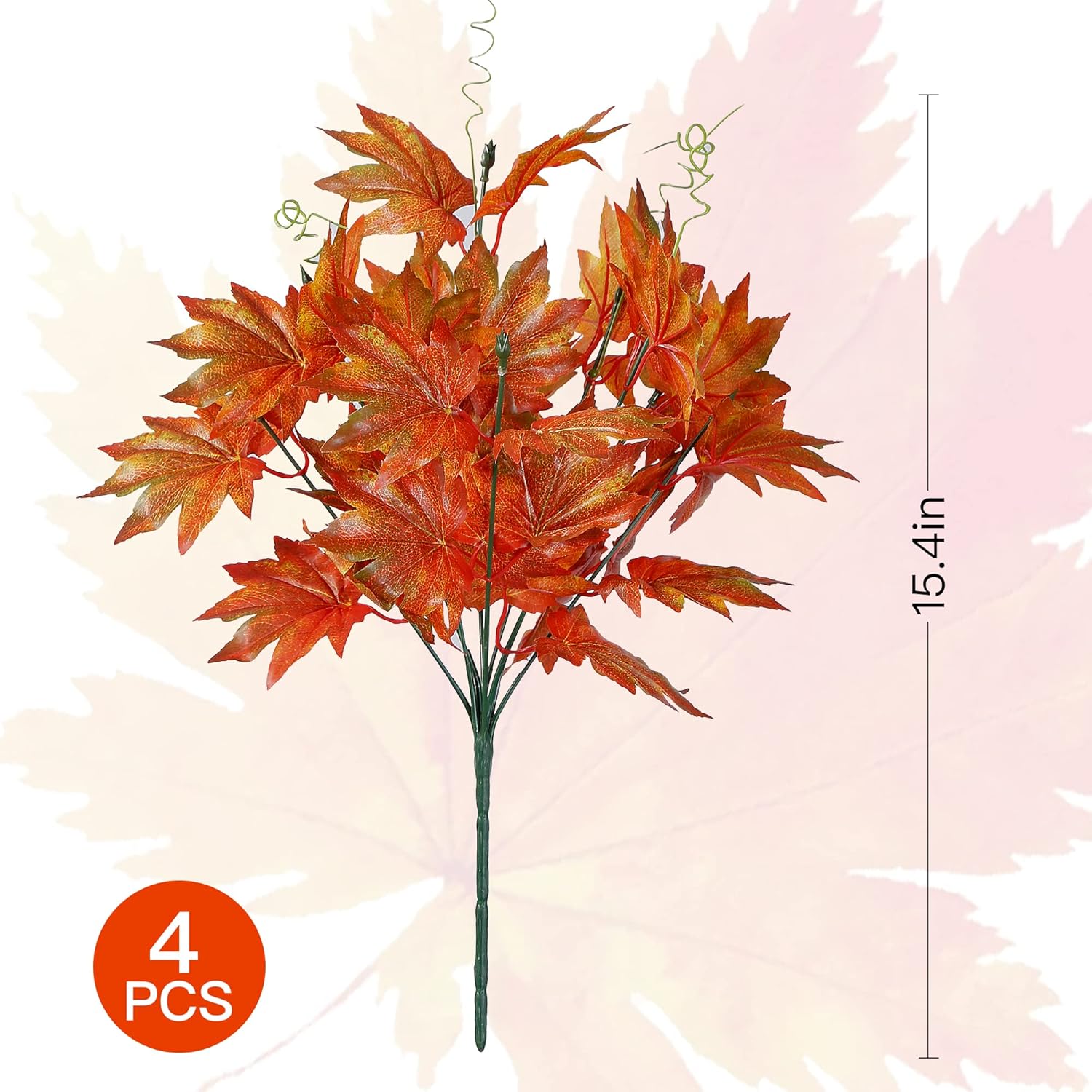 Sggvecsy Artificial Maple Leaf Branches 4 Pcs Fall Decor