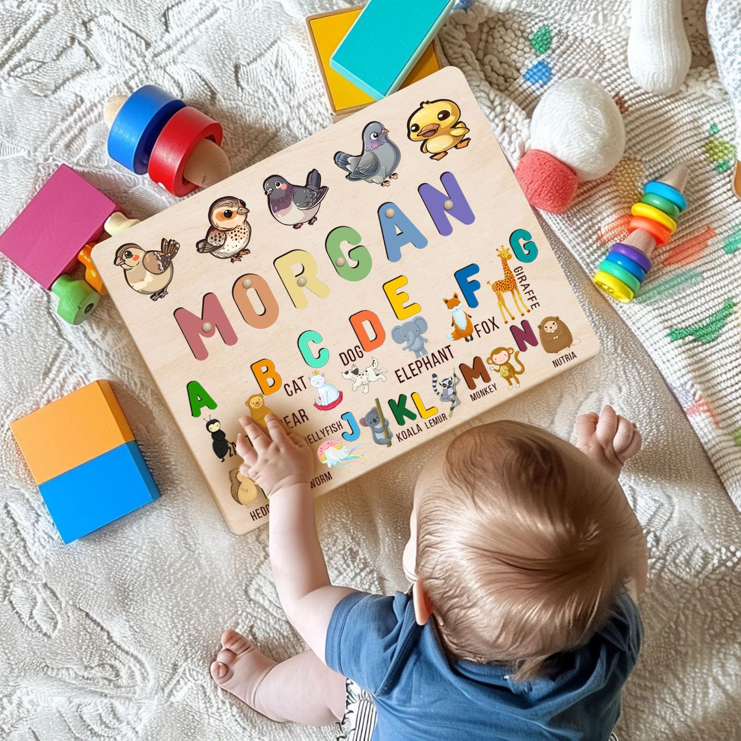 Personalized Wooden Name Puzzle for Kids 1-3 1