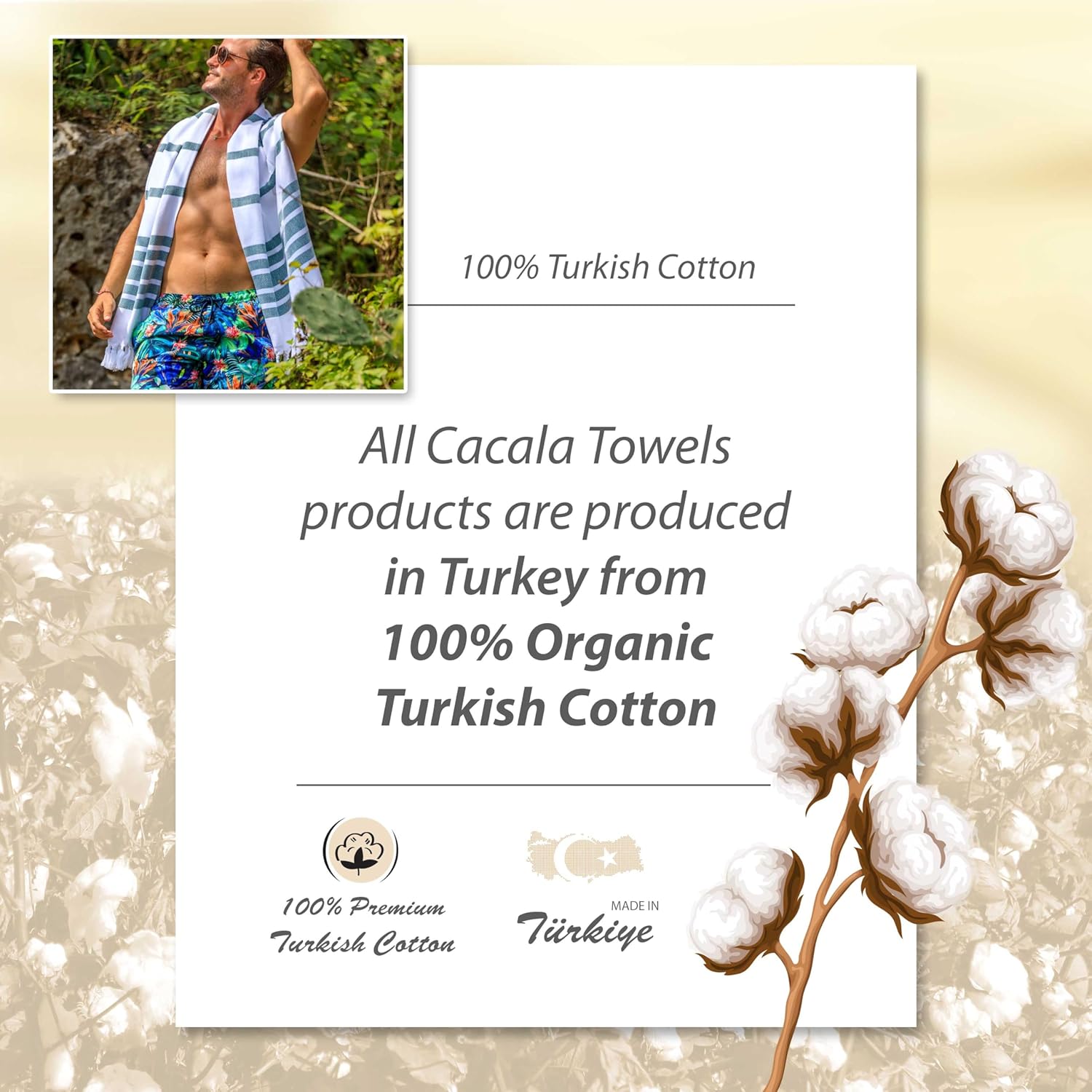 Cacala Turkish Baliksirti Towel 37x70 100 Cotton