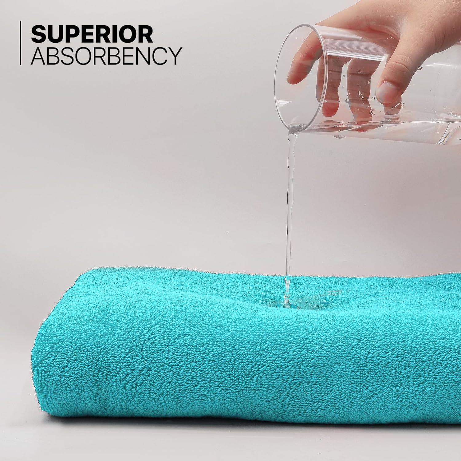 MoNiBloom 8-Piece Cotton Bath Towel Set - Turquoise