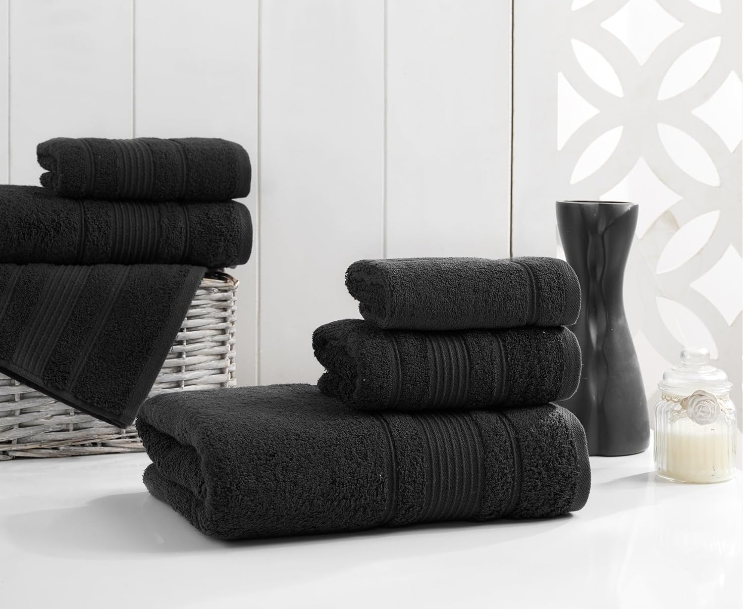 Ephesos Personalized Monogrammed Black Towel Set - 3 Piece