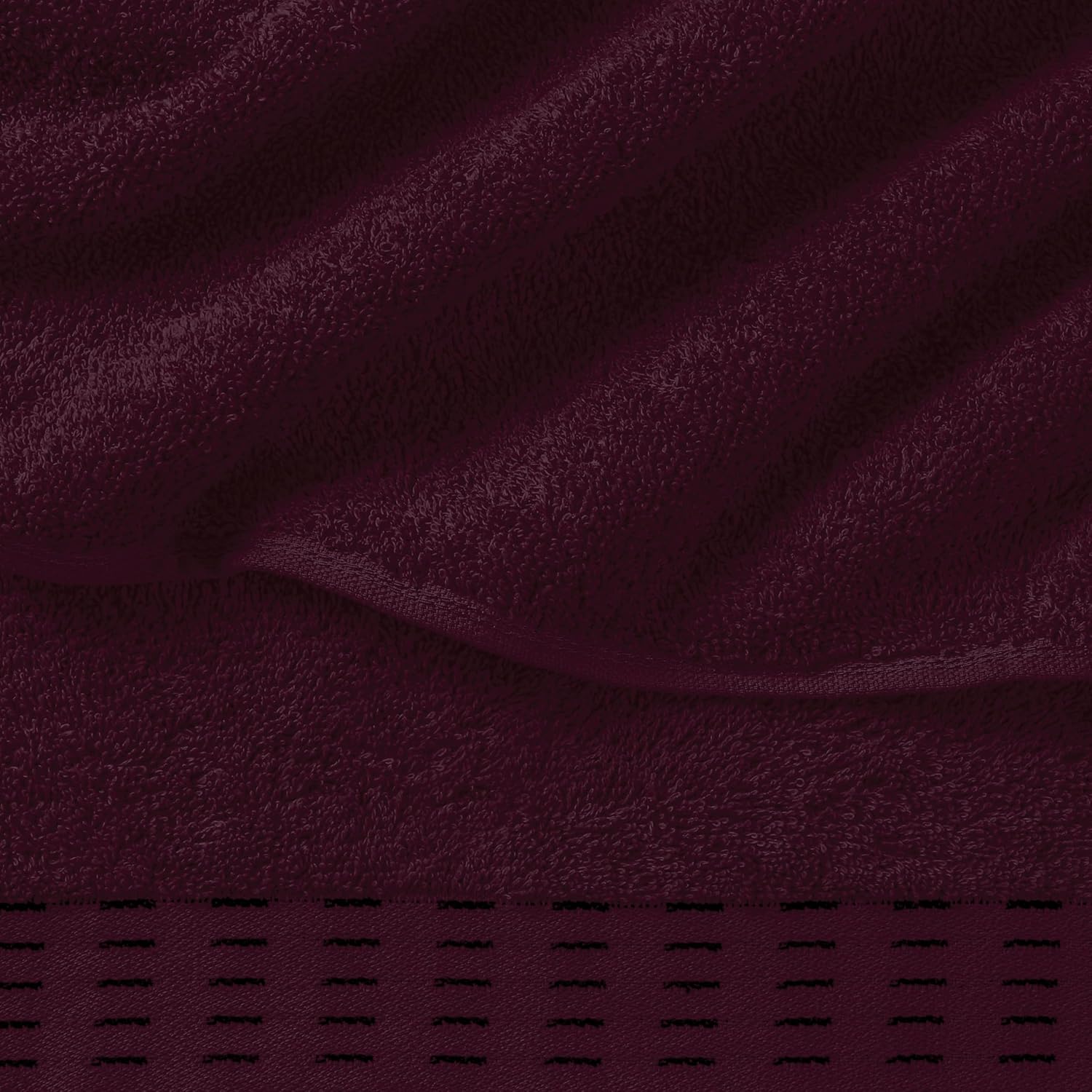 MALLONI HOME Cotton Bath Towel Set 28x55 Inches Burgundy