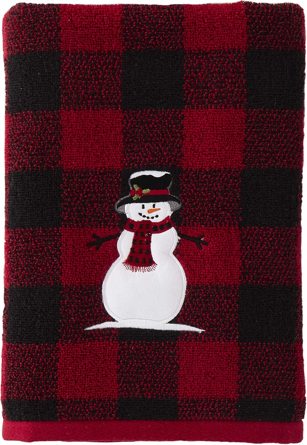 SKL Home Christmas Snowman Bath Towel Red
