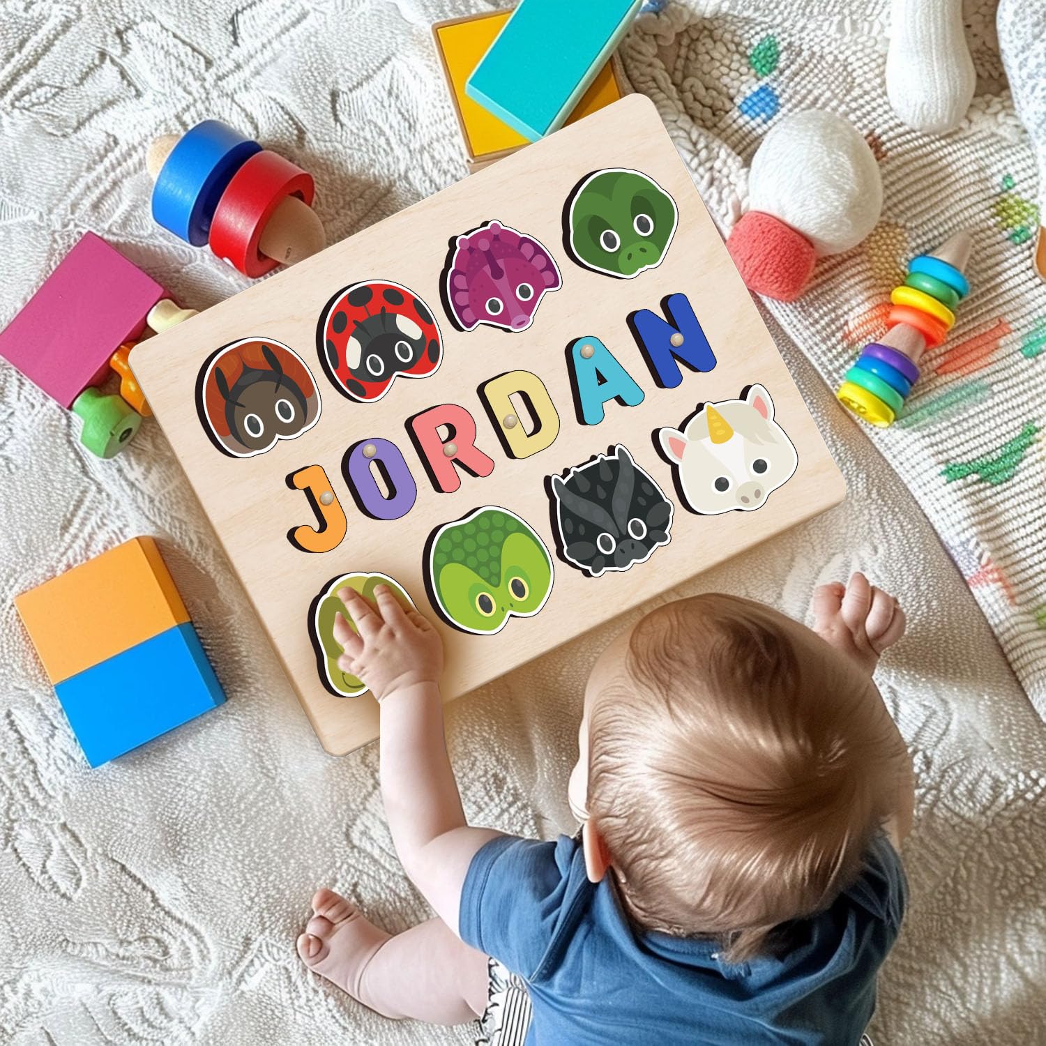 Personalized Wooden Name Puzzle For Kids 1-3 Years