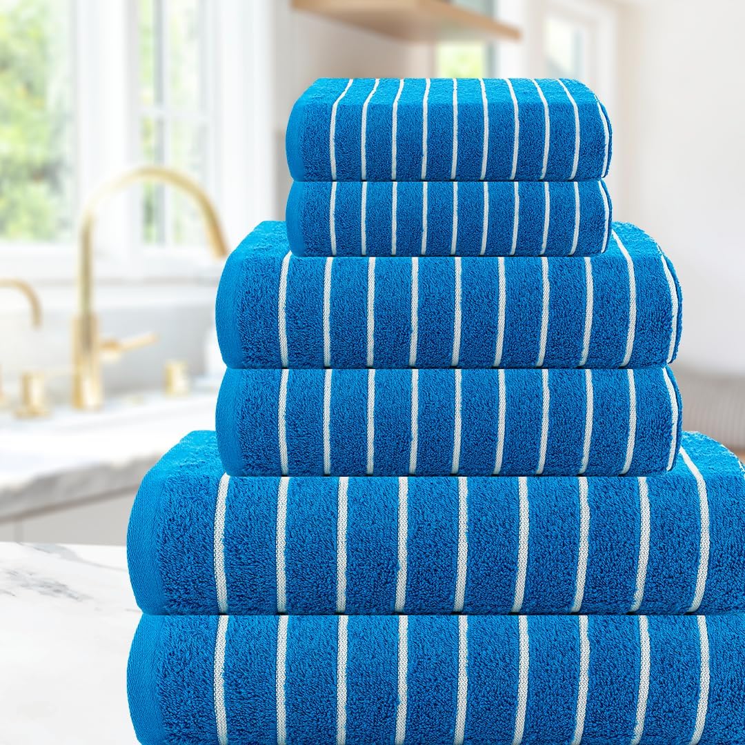 CASA COPENHAGEN 6 Piece Towel Set - Electric Blue 1