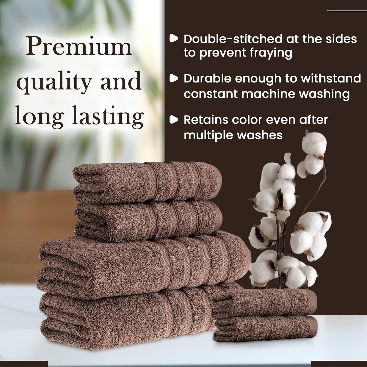 HALLEY Turkish Towels Set 6 Piece 650 GSM 100 Cotton