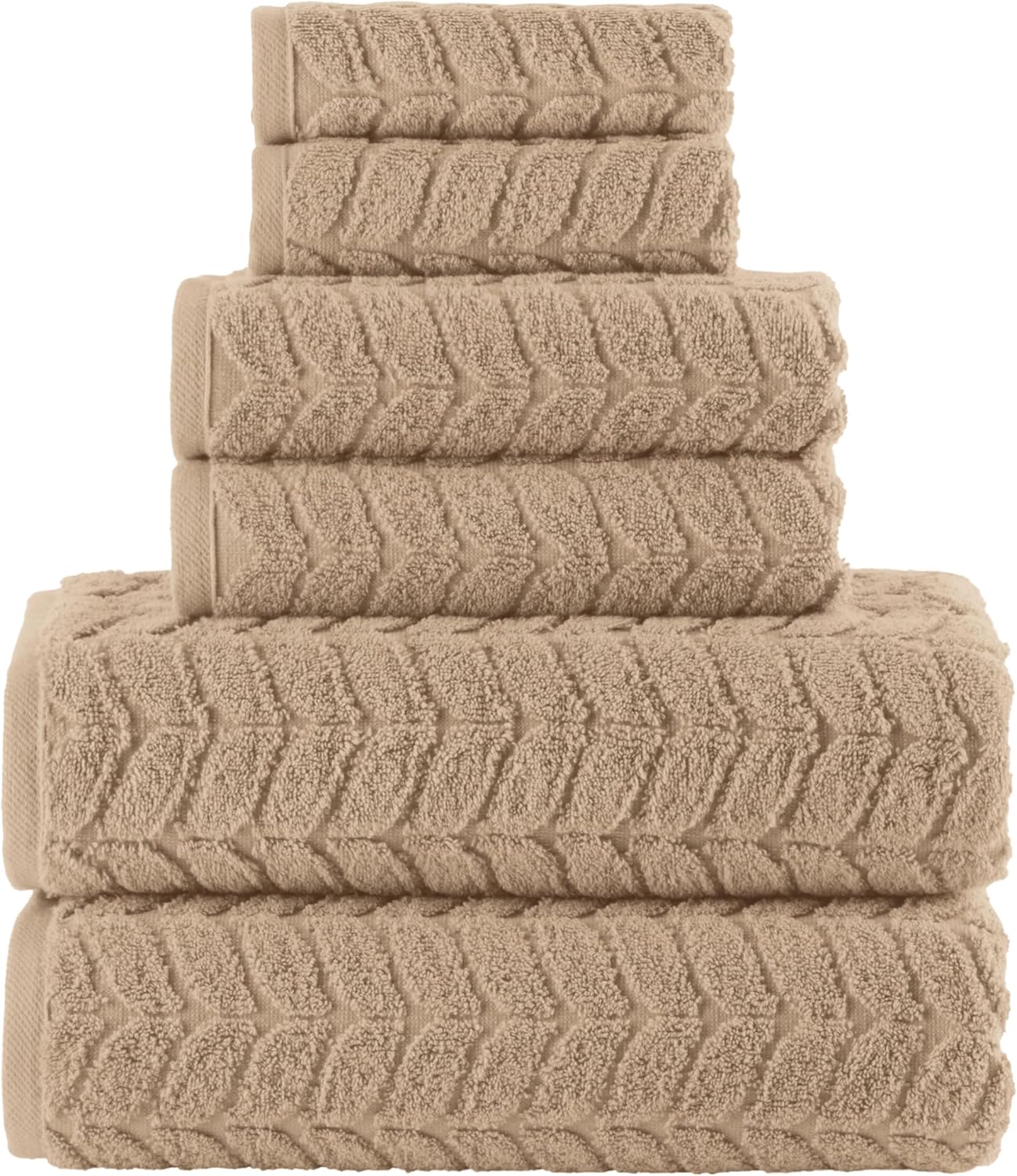 Elegant Comfort 6-Piece Turkish Cotton Towel Set - Taupe