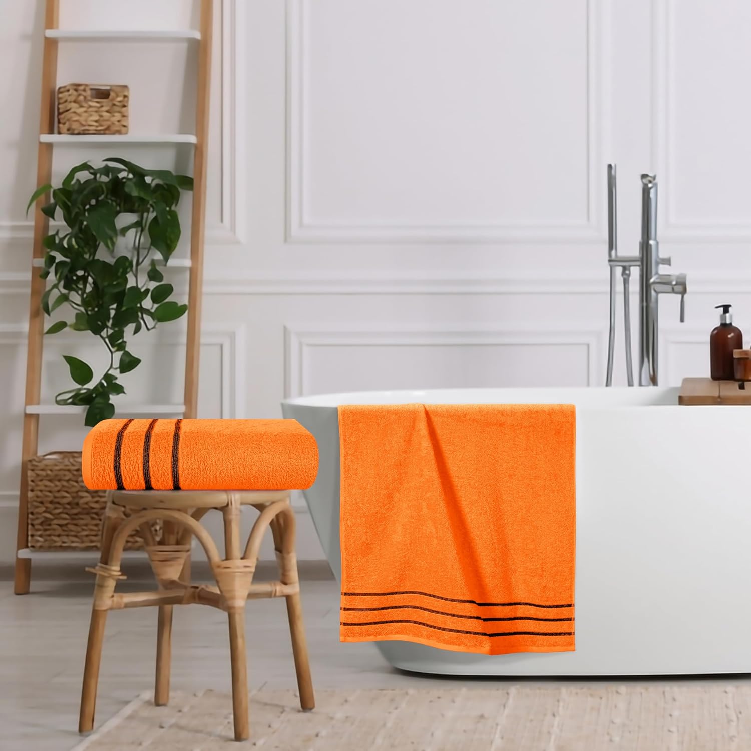 MyOwn Cotton 2 Pack Oversized Bath Towel Set - Orange 1