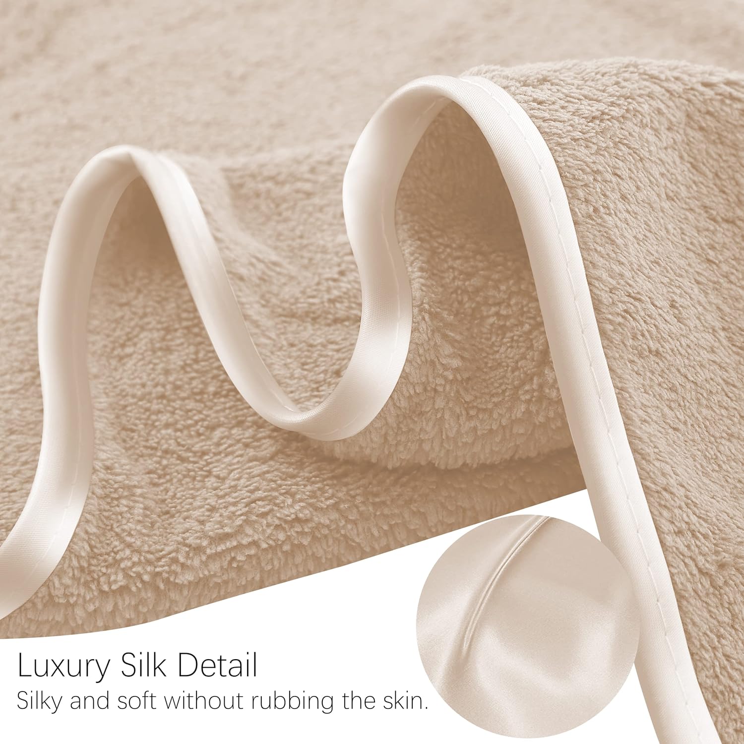 TENSTARS Luxury Silk Hemming Towel Set - 6 Pieces Brown 1