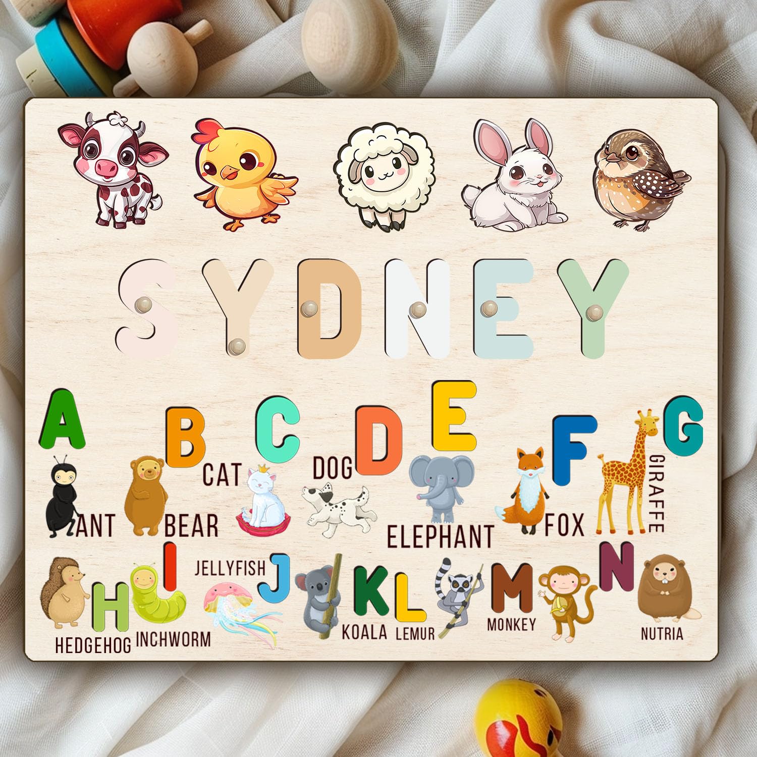 Personalized Wooden Name Puzzle for Toddlers 1
