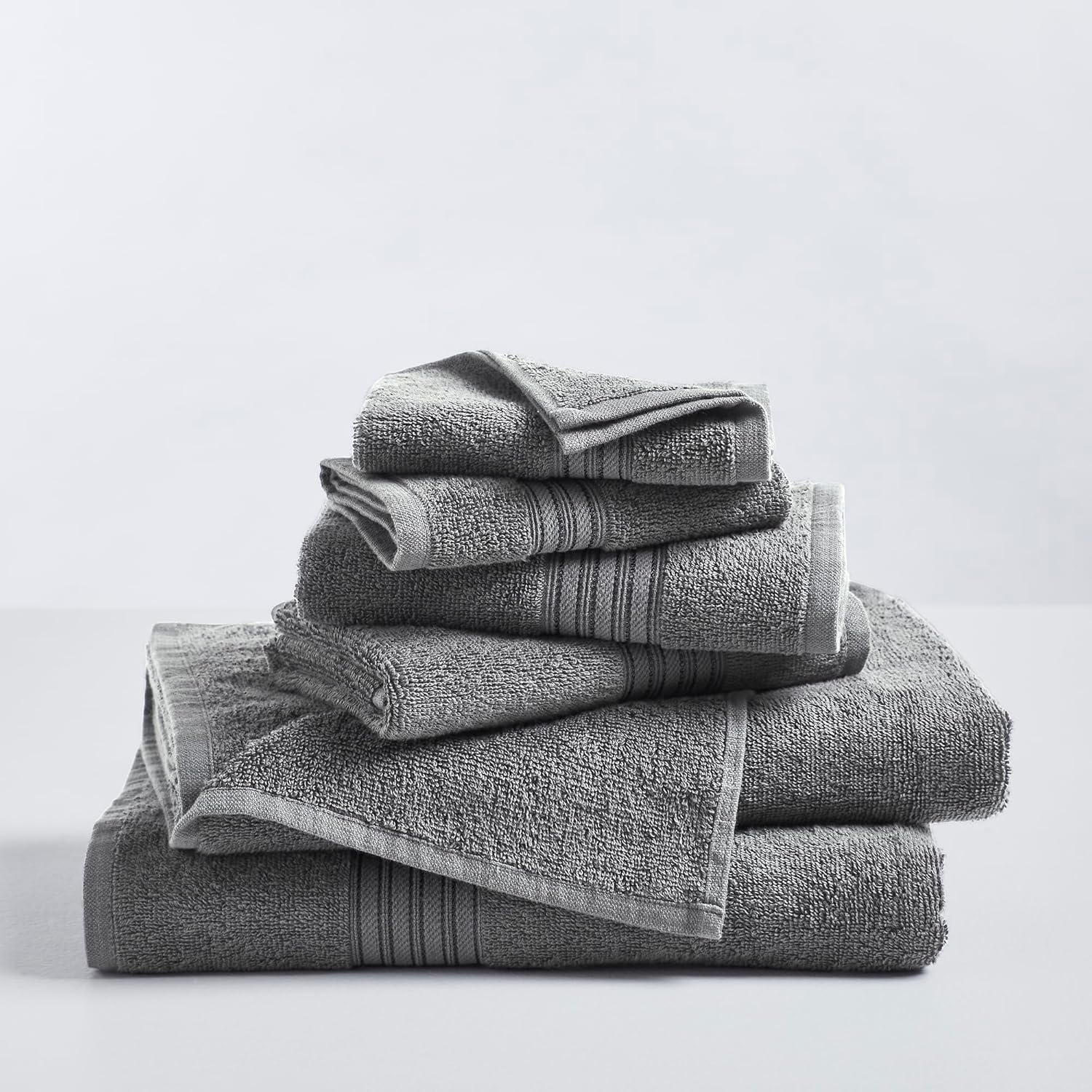 Great Bay Home Grey Bath Towel Set 6 Piece