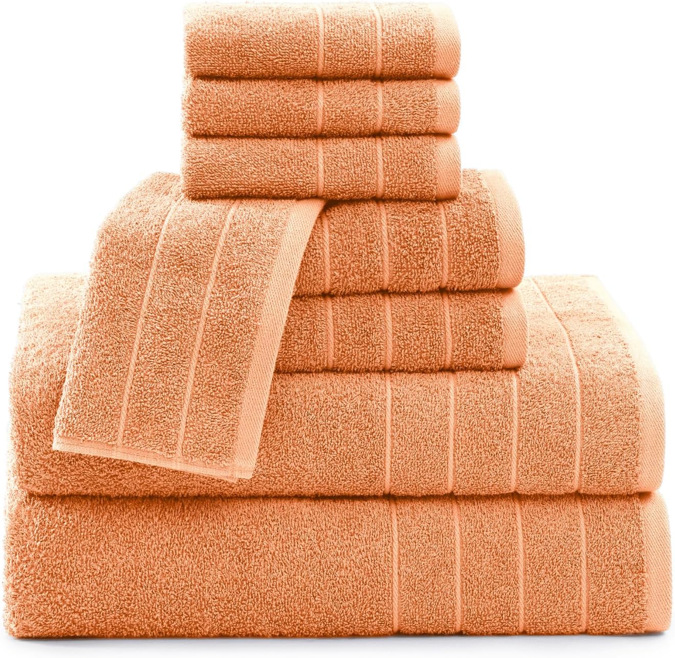 Casa Platino 100 Cotton Towel Set 8 Pc Peach Fuzz