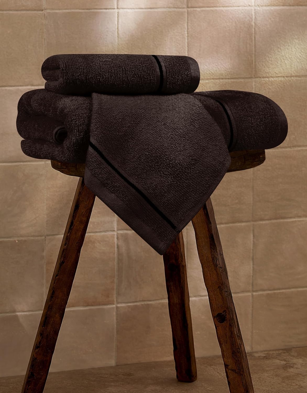 MyOwn Ultra Soft 3 Pack Cotton Towel Set - Chocolate Brown 1