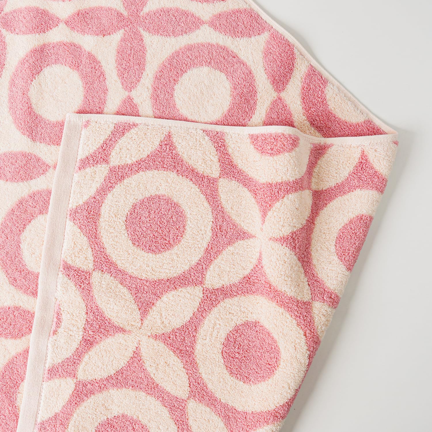 OX Pink Bath Towels Set of 2 Cotton 27x55 Inch