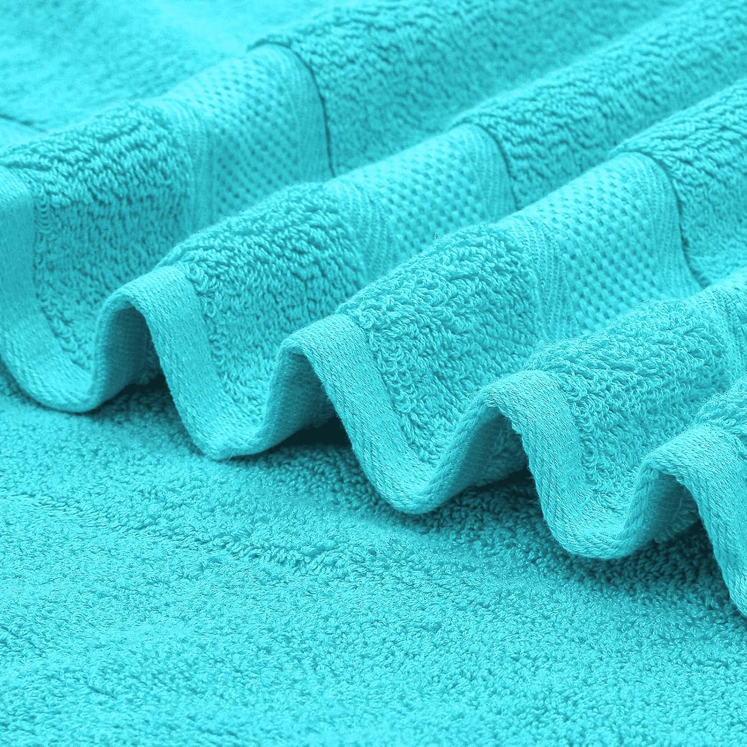 MoNiBloom 8-Piece Cotton Bath Towel Set - Turquoise