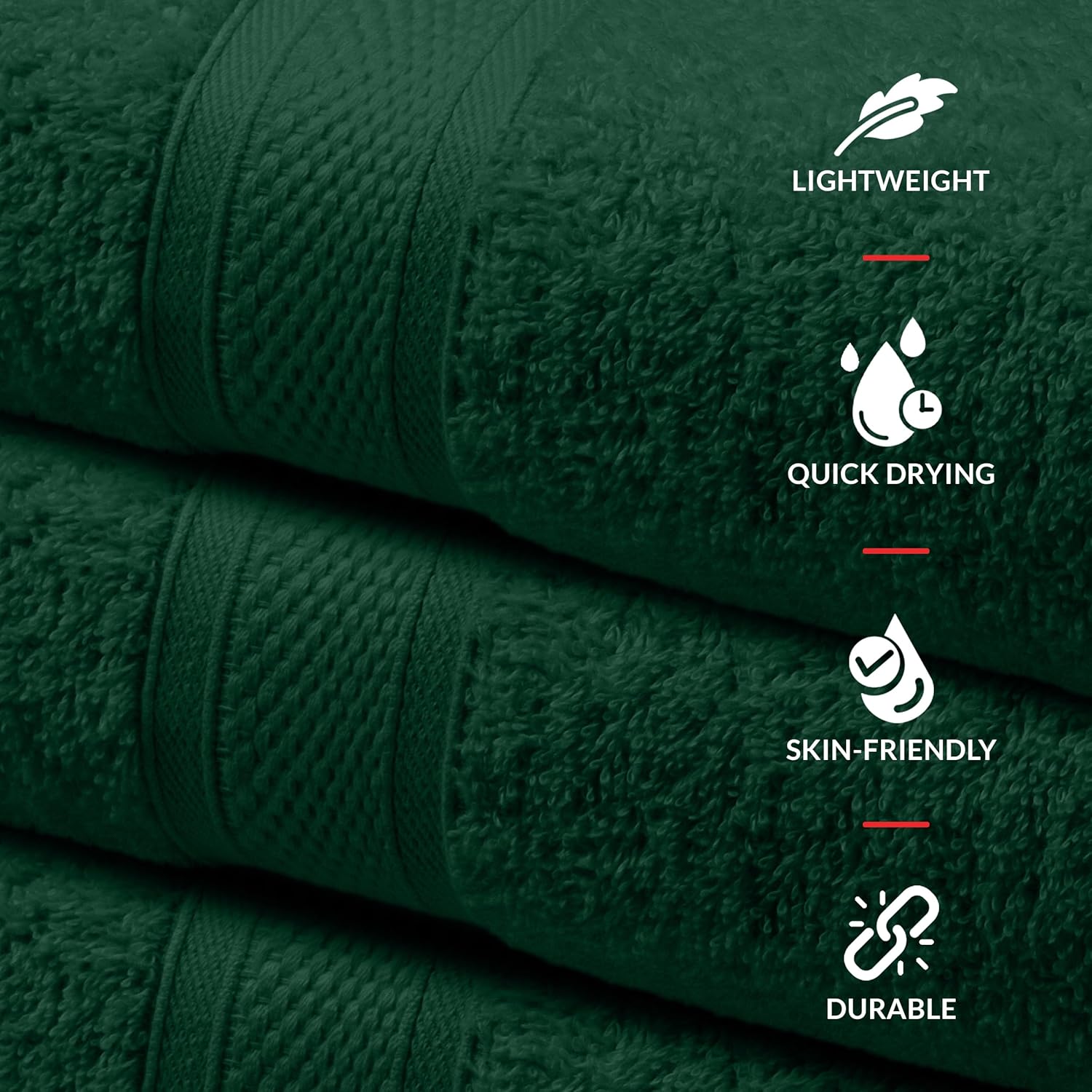 Hunter Green Washcloth Set 12 Pack 12 Inch 100 Cotton