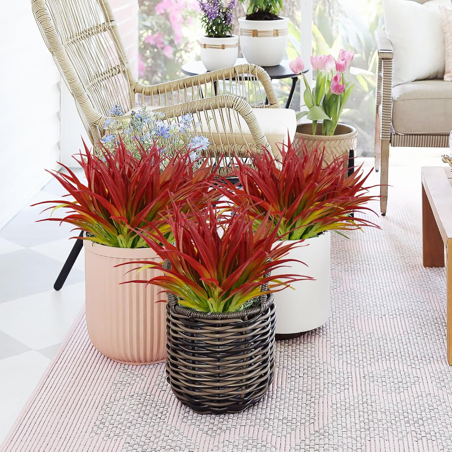 24Pcs Artificial Grass Plants for Home Garden Decor 1