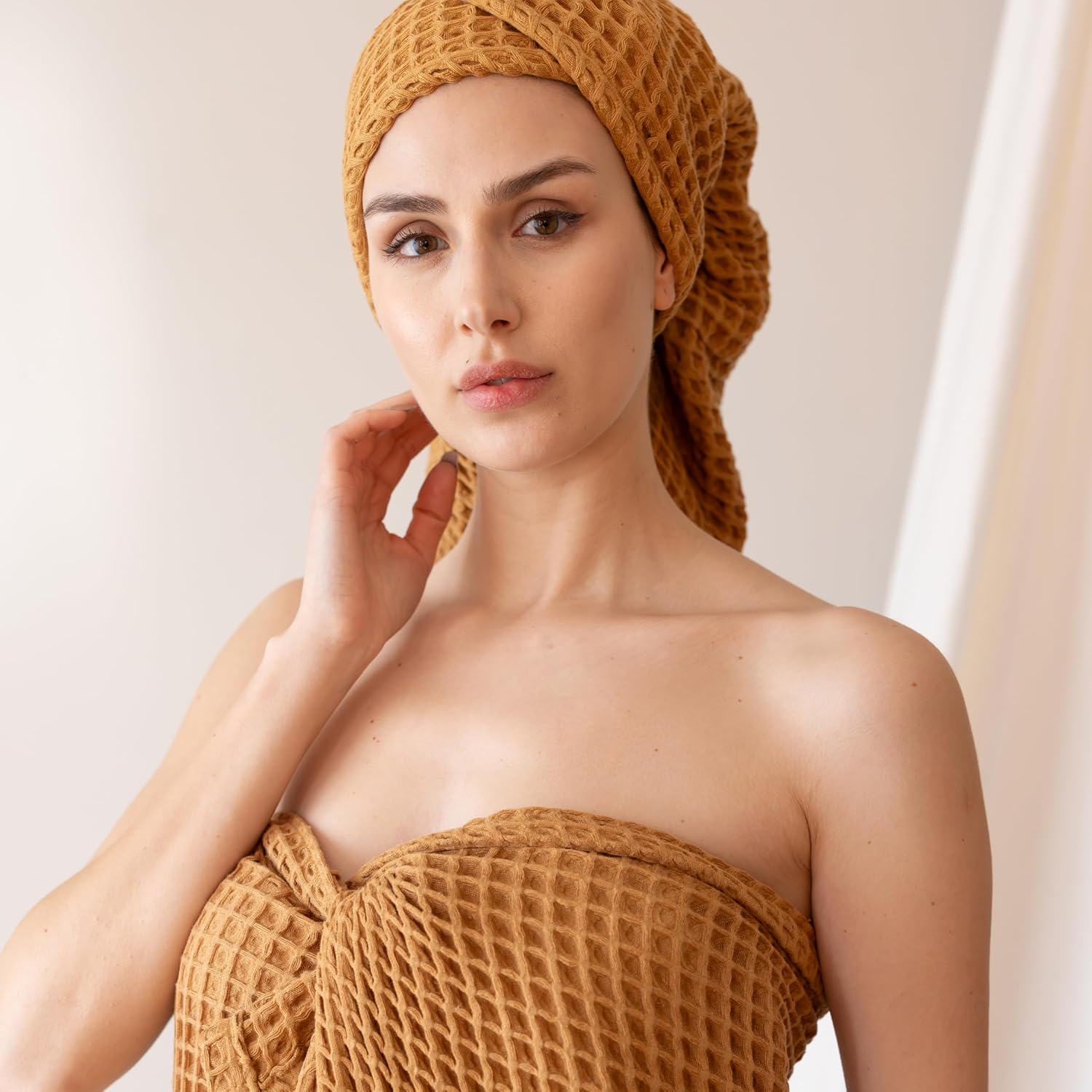 Viva Maison Waffle Bath Towels Set of 2 Extra Large