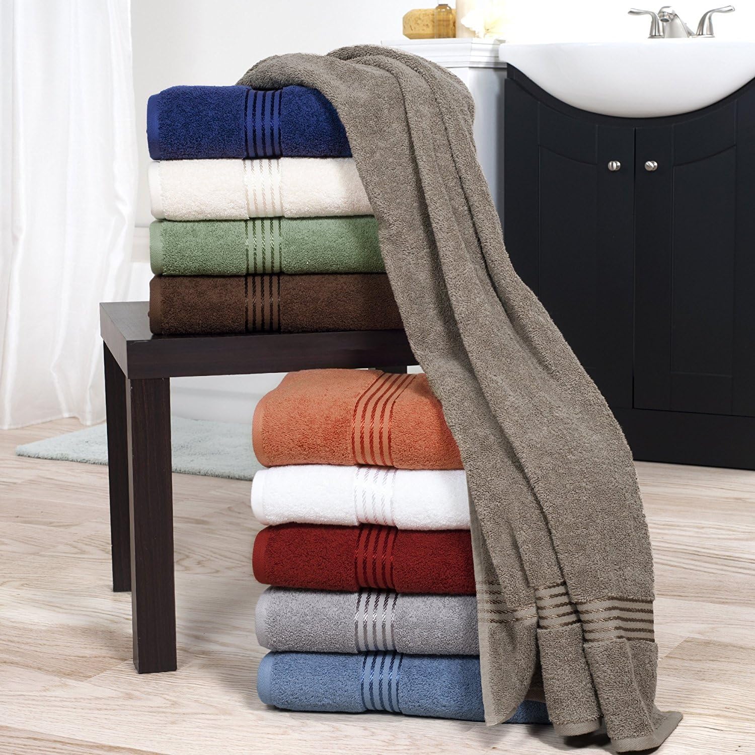 Lavish Home 100 Cotton Hotel Towel Set - Taupe