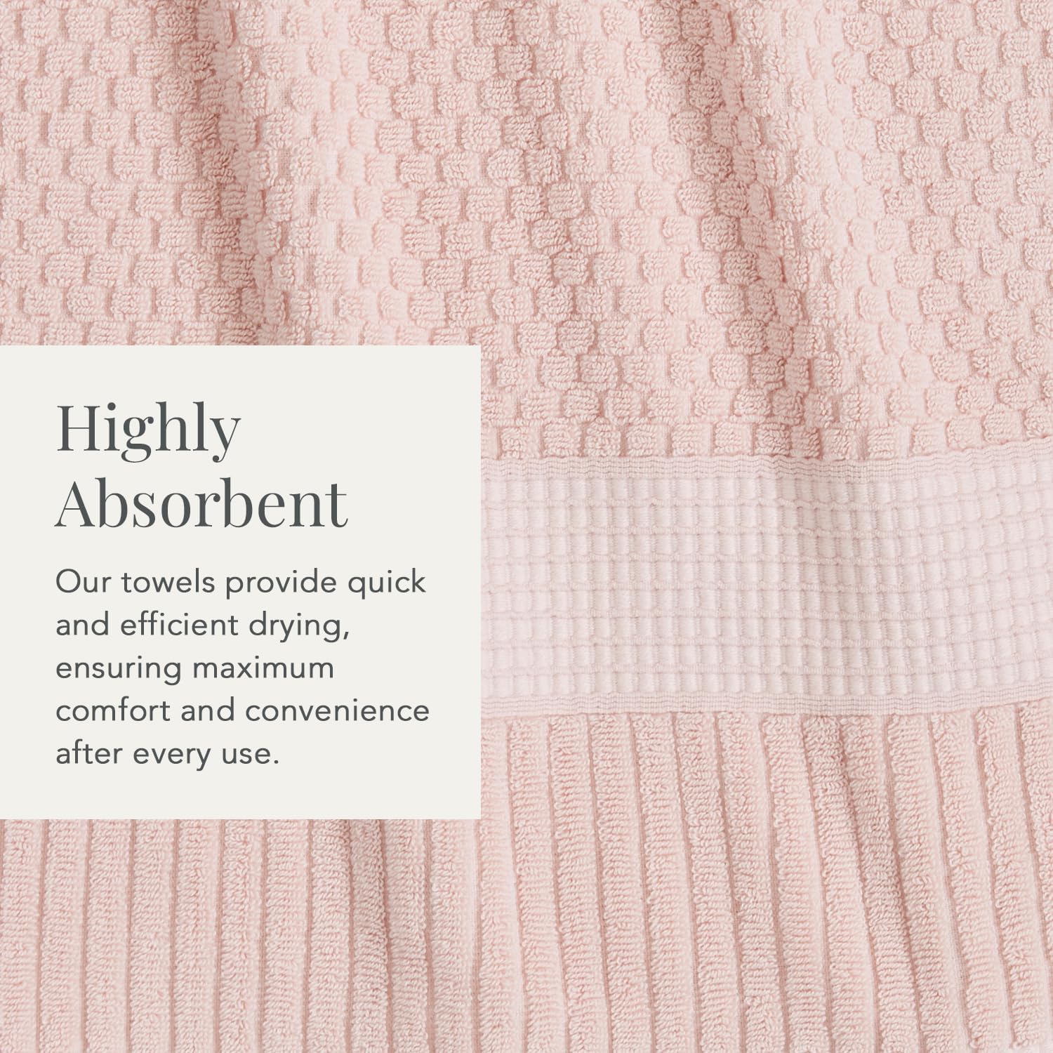 NY Loft 100 Cotton Bath Towel Set 4 Pack Light Pink