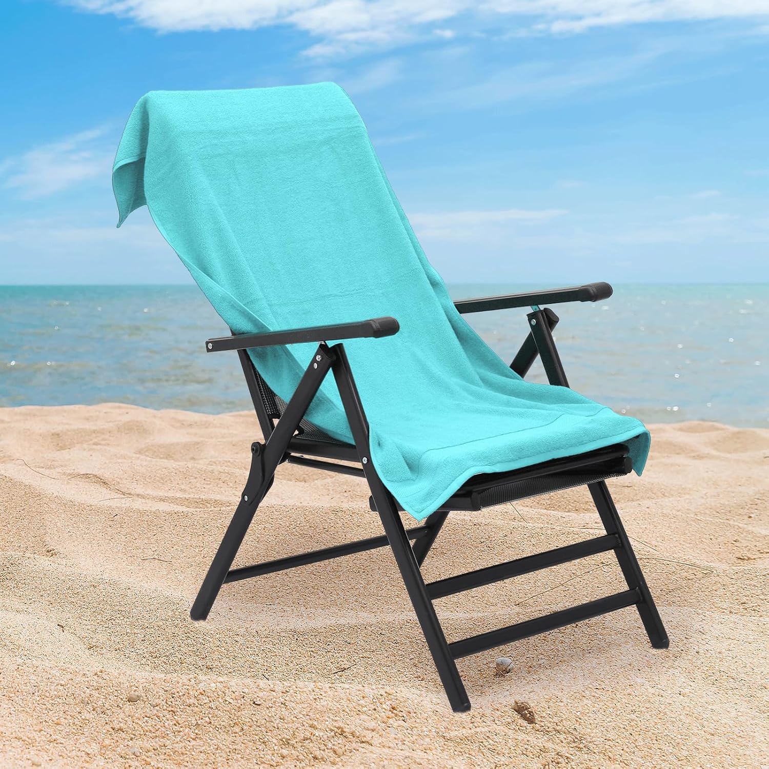 MoNiBloom 8-Piece Cotton Bath Towel Set - Turquoise