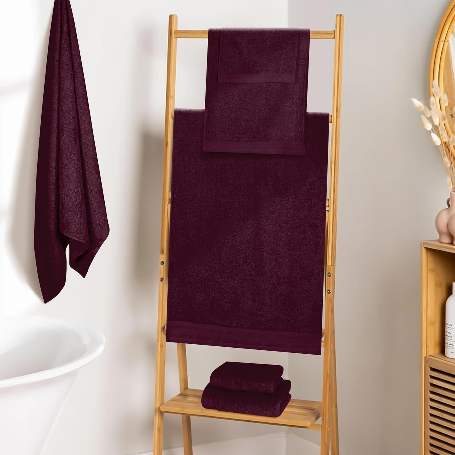 Ultra Soft Cotton Towel Set 6 Pack - Burgundy