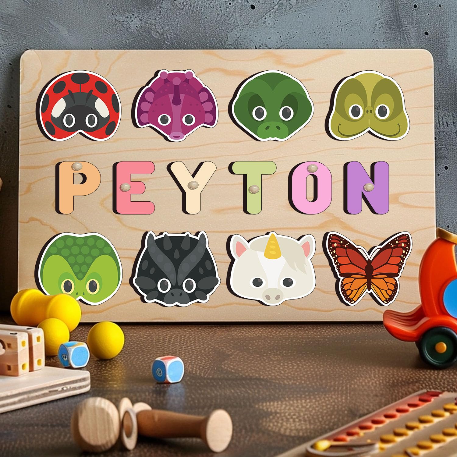 Personalized Wooden Name Puzzle For Toddlers 1-3