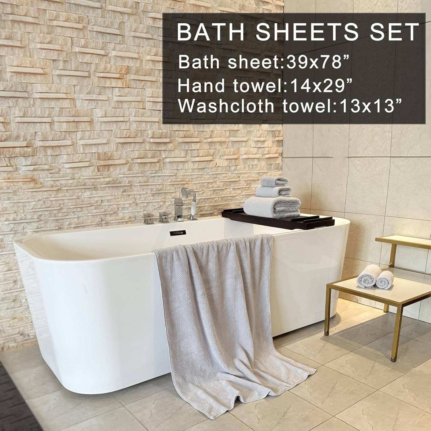 YTYC Oversized Bath Towel Set of 6 - Super Soft