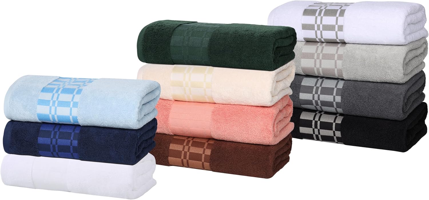 Superior 8-Piece Cotton Towel Set with Chrome Design