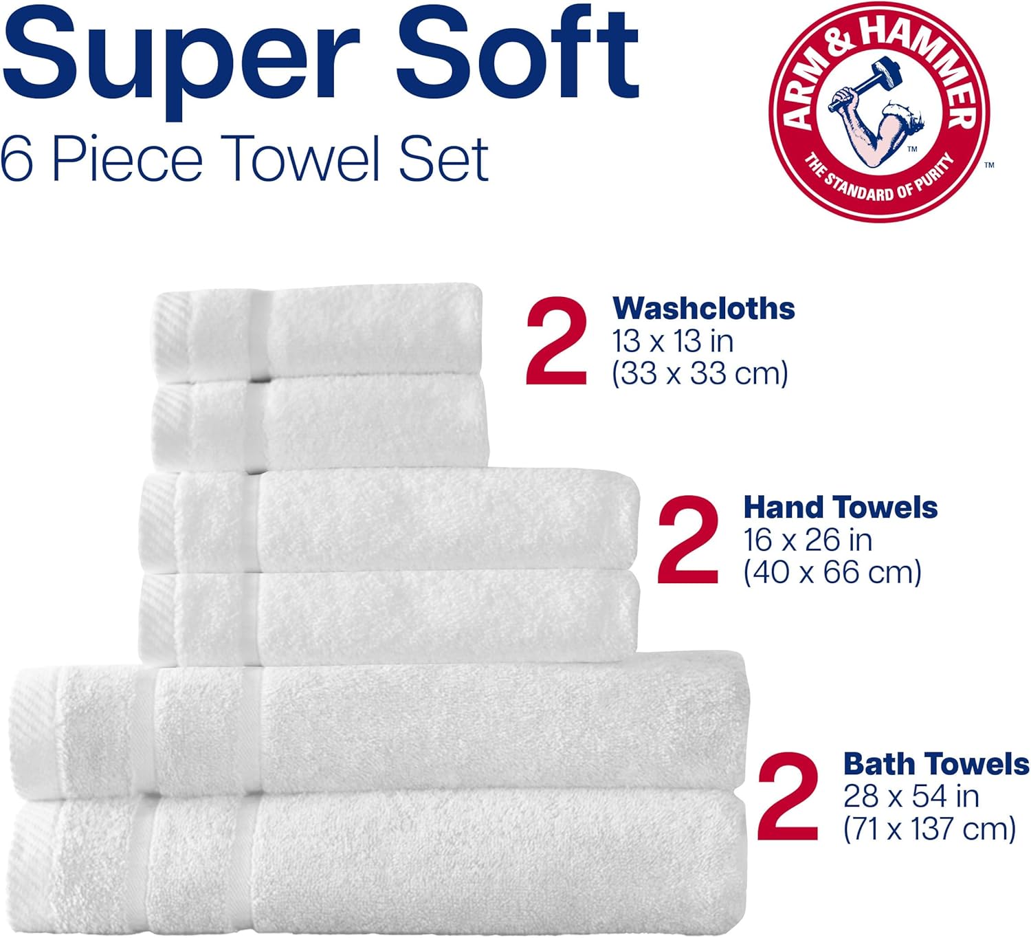 Arm Hammer 6-Piece Super Soft Bath Towel Set Khaki