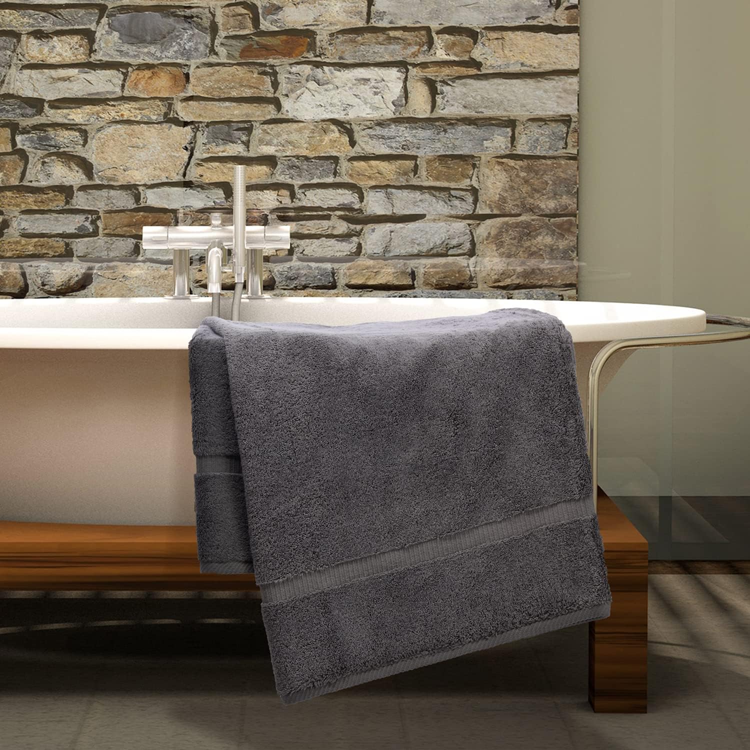 BC BARE COTTON Luxury Hotel Spa Towel Set - 4 pcs Gray 700 GSM
