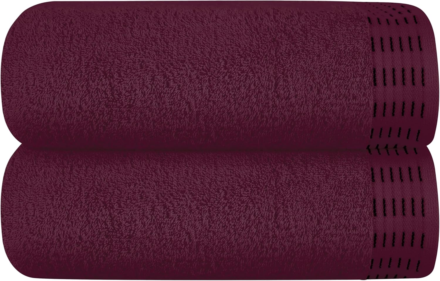 MALLONI HOME Cotton Bath Towel Set 28x55 Inches Burgundy