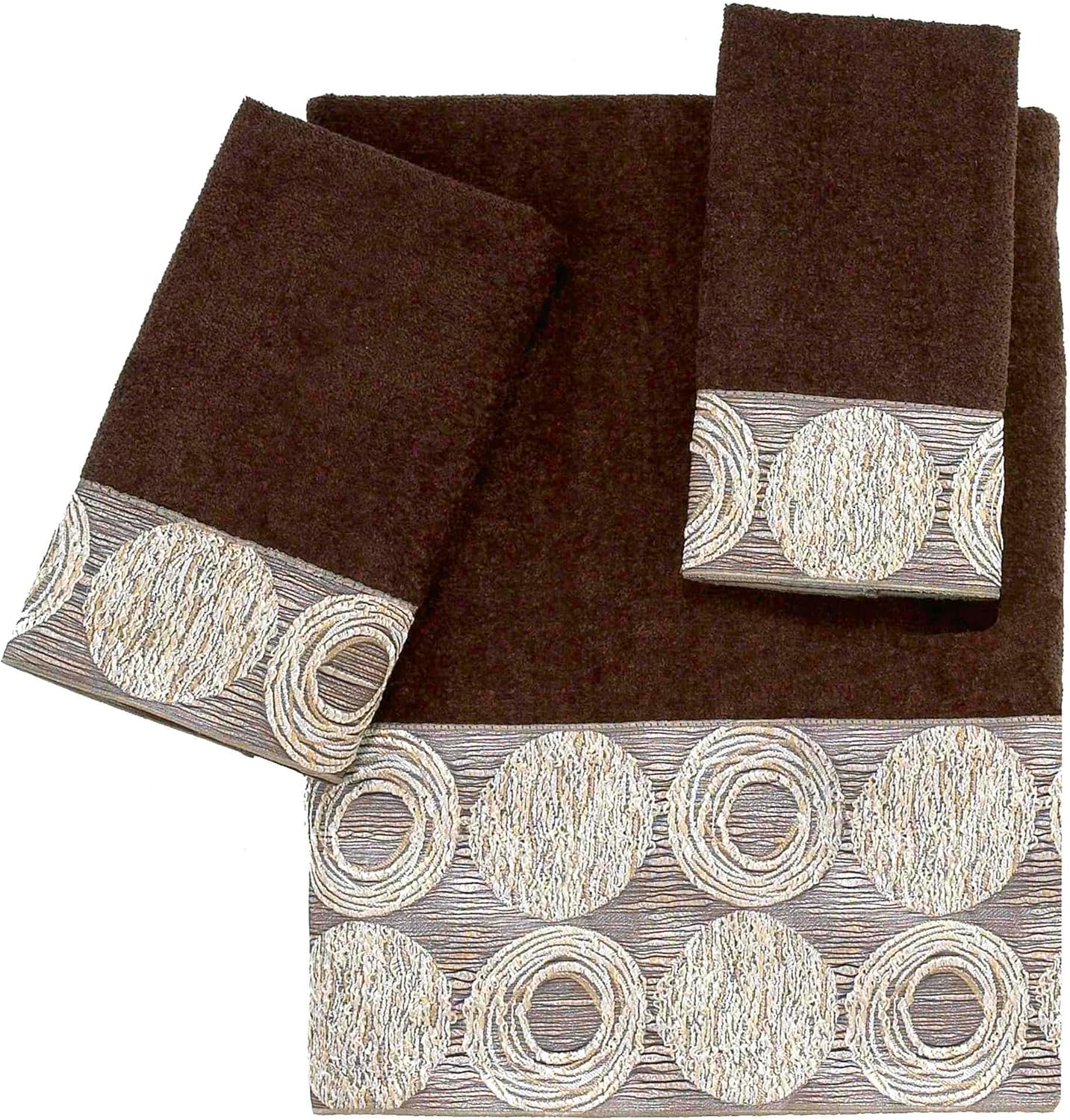 Avanti Linens 3pc Towel Set Soft Absorbent Cotton Galaxy Collection Mocha