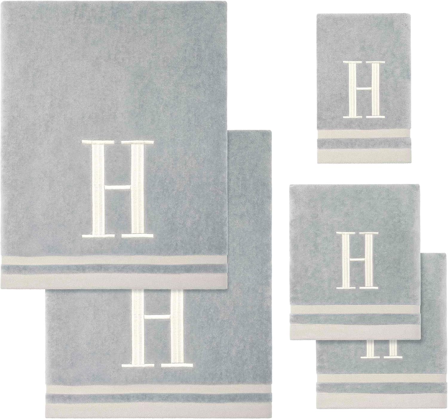 Avanti Linens - Towel Set with Monogram Initial H