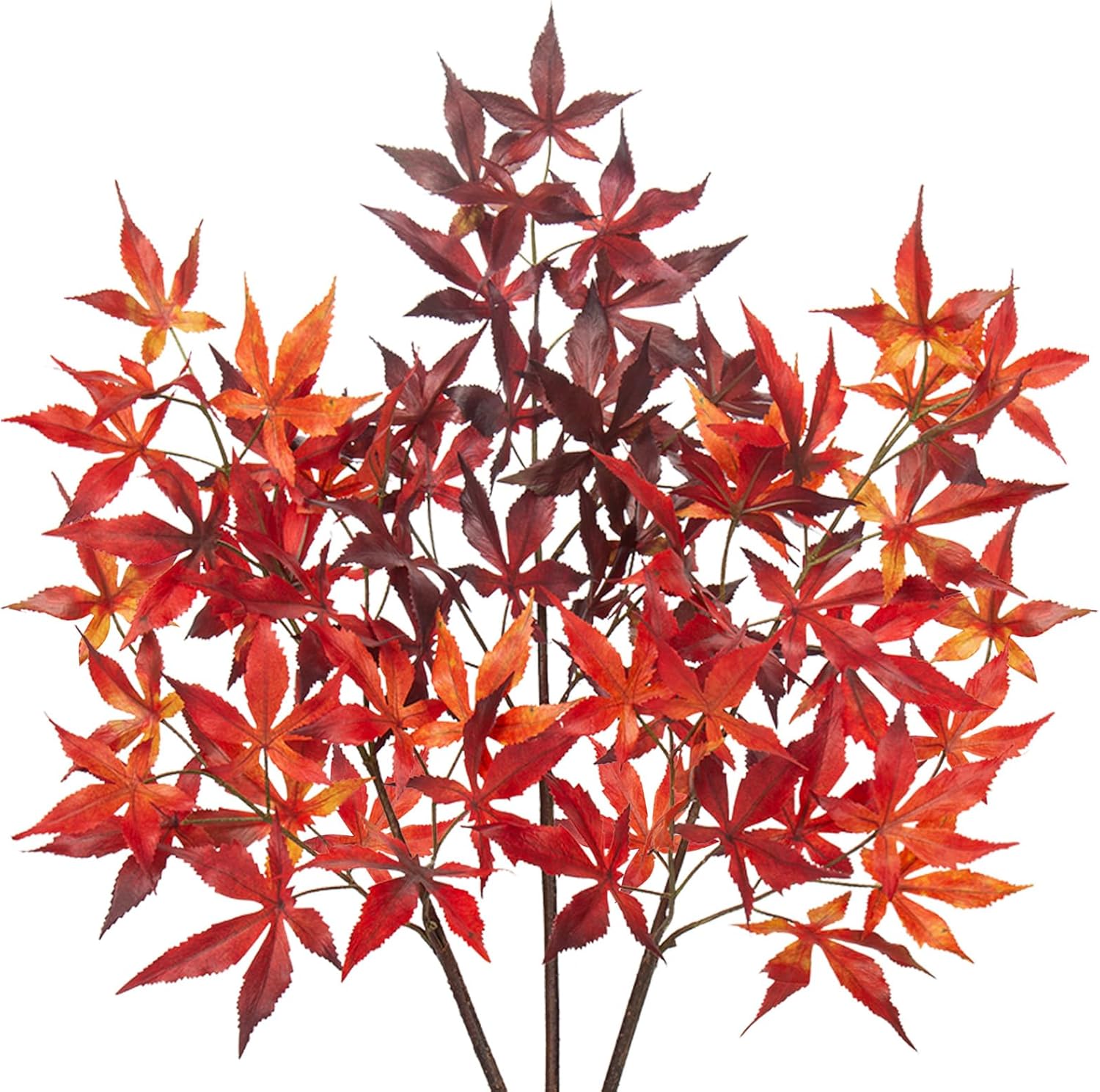 3Pcs Artificial Maple Leaf Branches 30 Fall Decor Stems