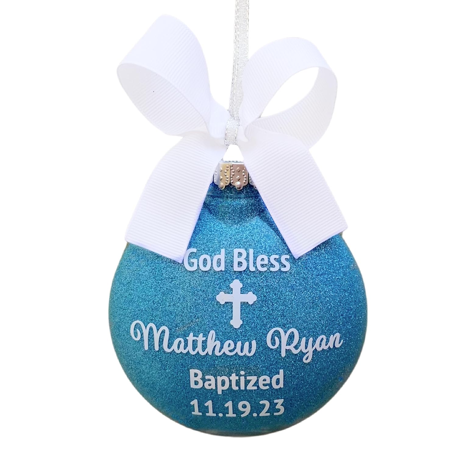 Personalized Baptism Ornament for Boys 2025