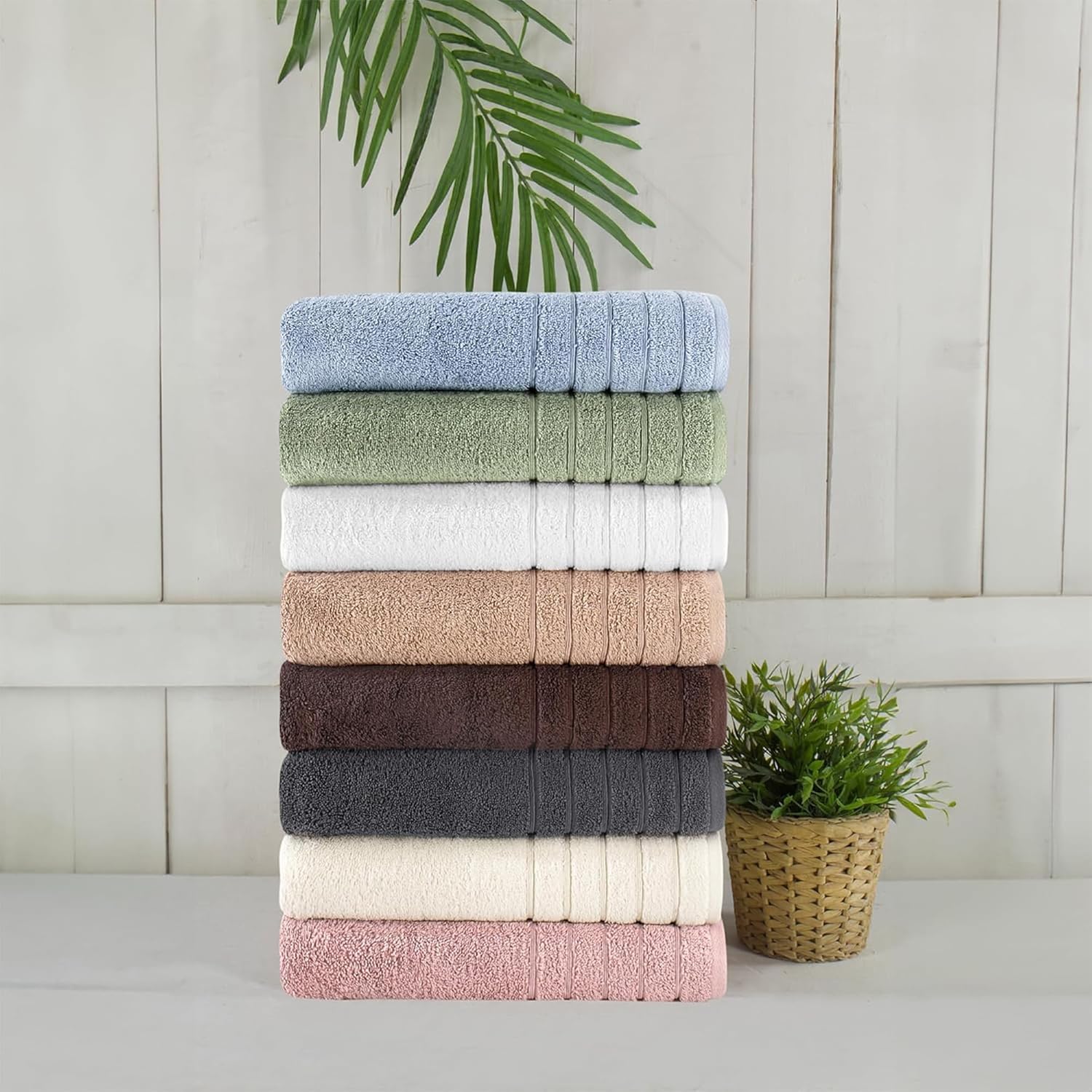SALBAKOS 3-Piece Turkish Bath Towel Set - 100 Cotton 30x56 Rose