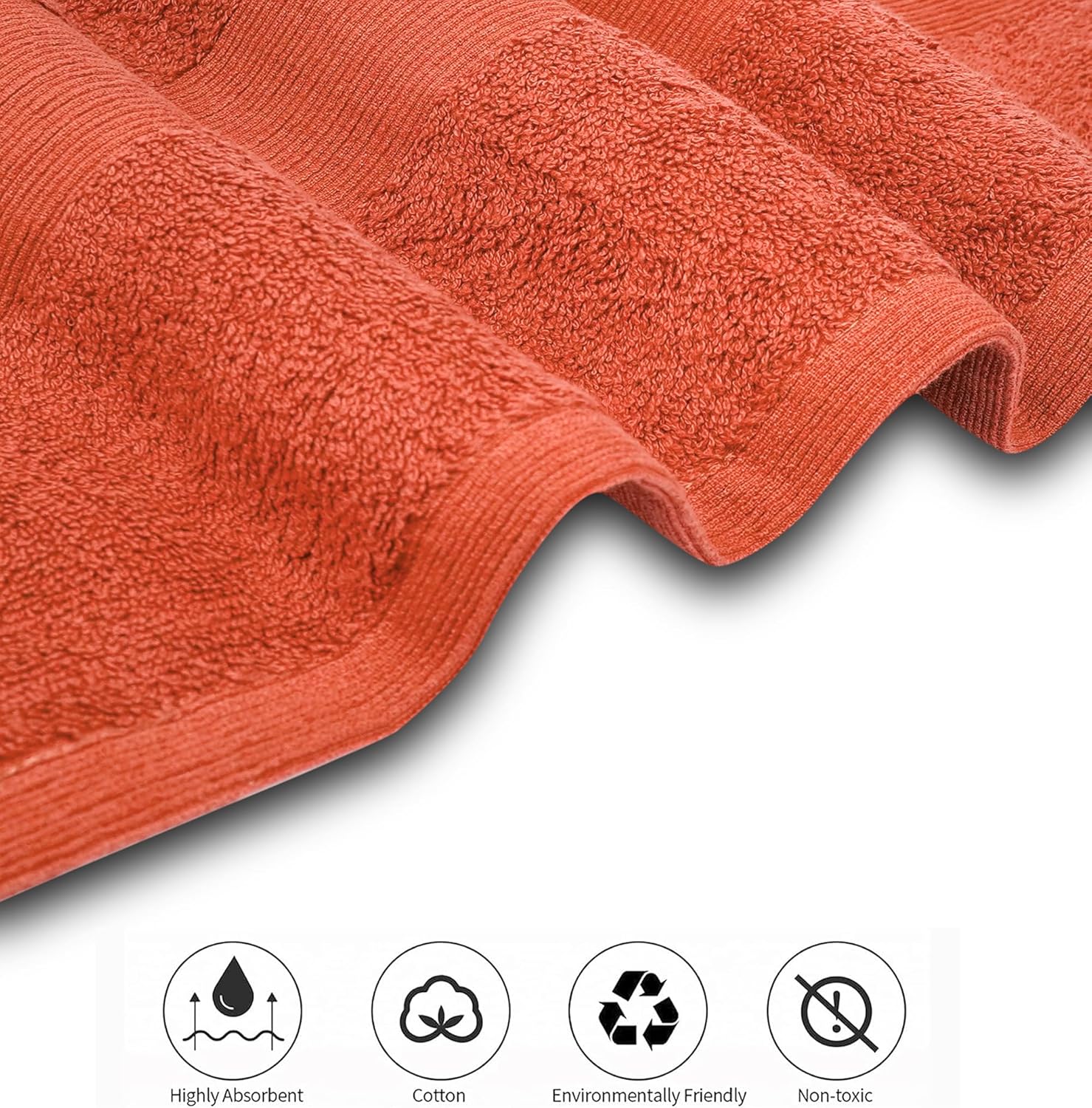 Softolle Luxury Bath Towels Set of 4 Coral