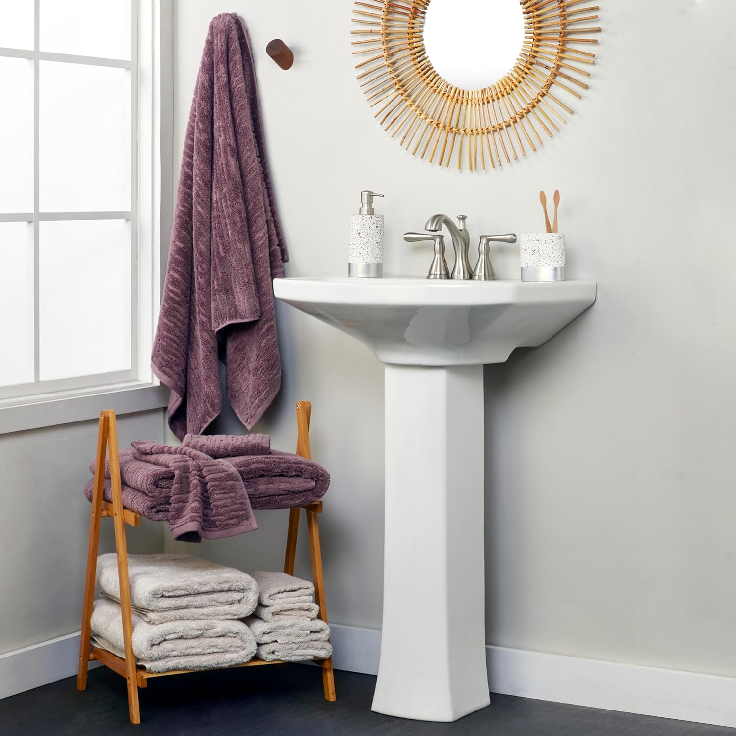 SKL Home CloudSoft Cotton Luxury Bath Towel - Soft Plum