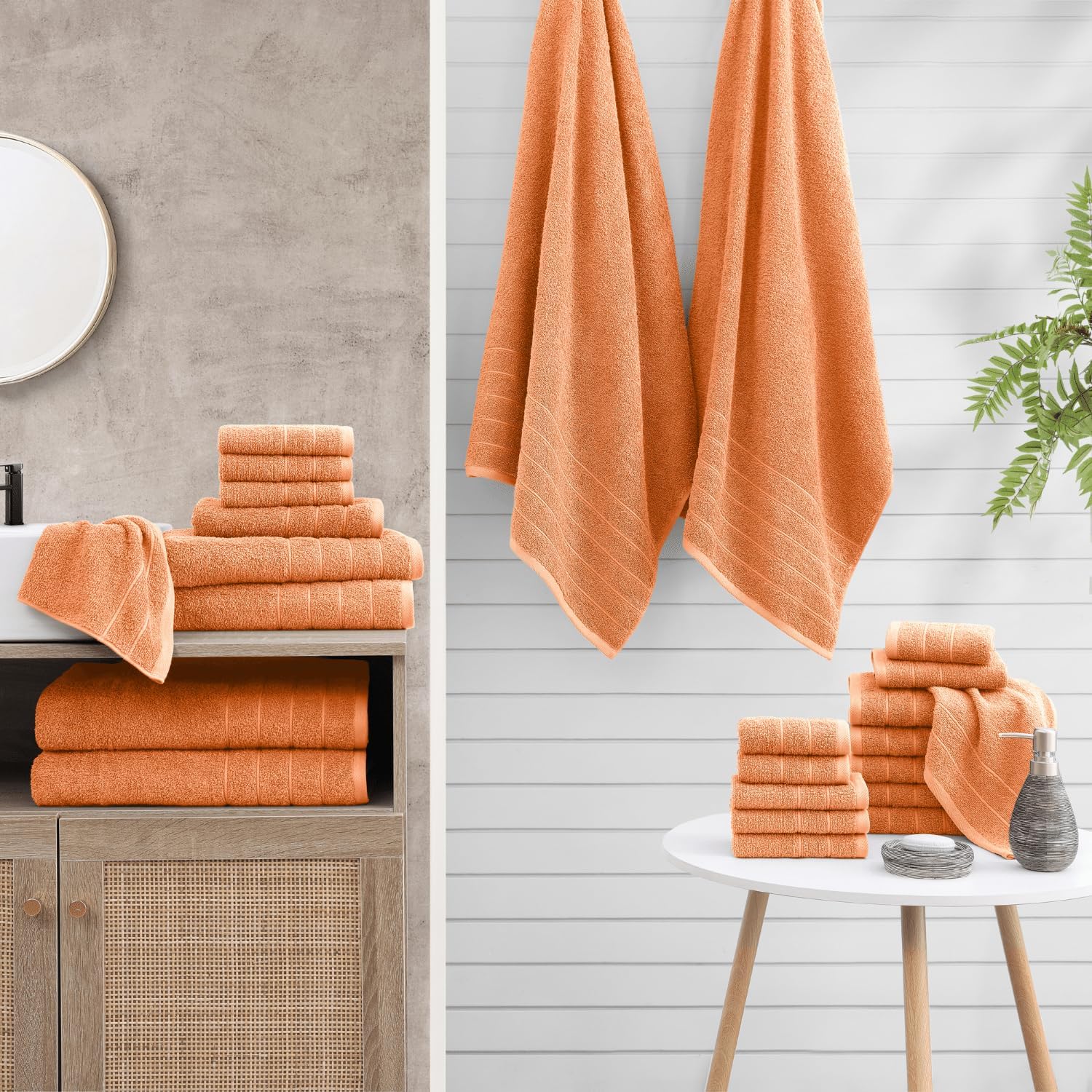 Casa Platino 100 Cotton Towel Set 8 Pc Peach Fuzz