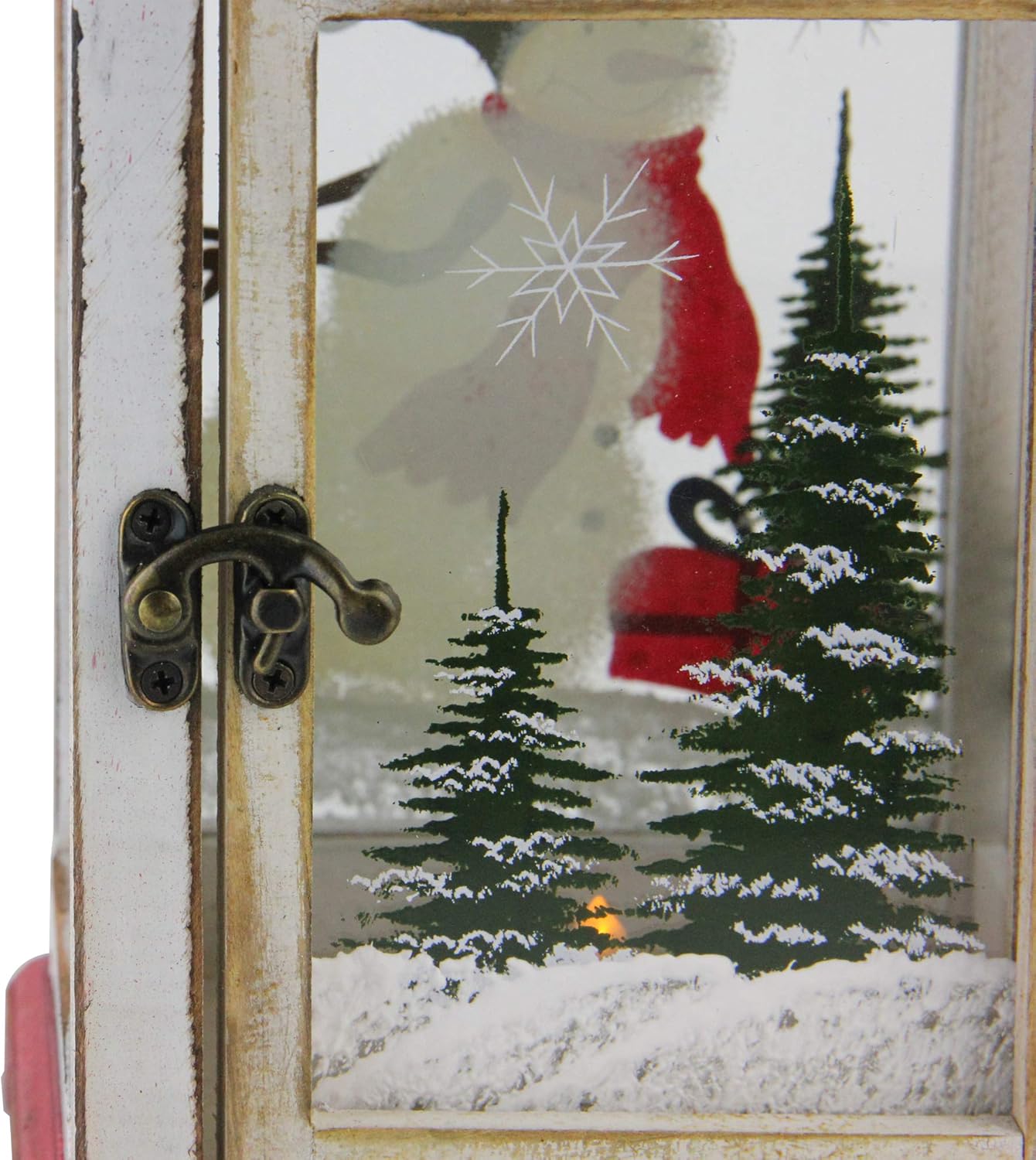 Northlight Snowman Christmas Pillar Candle Lantern 145 White