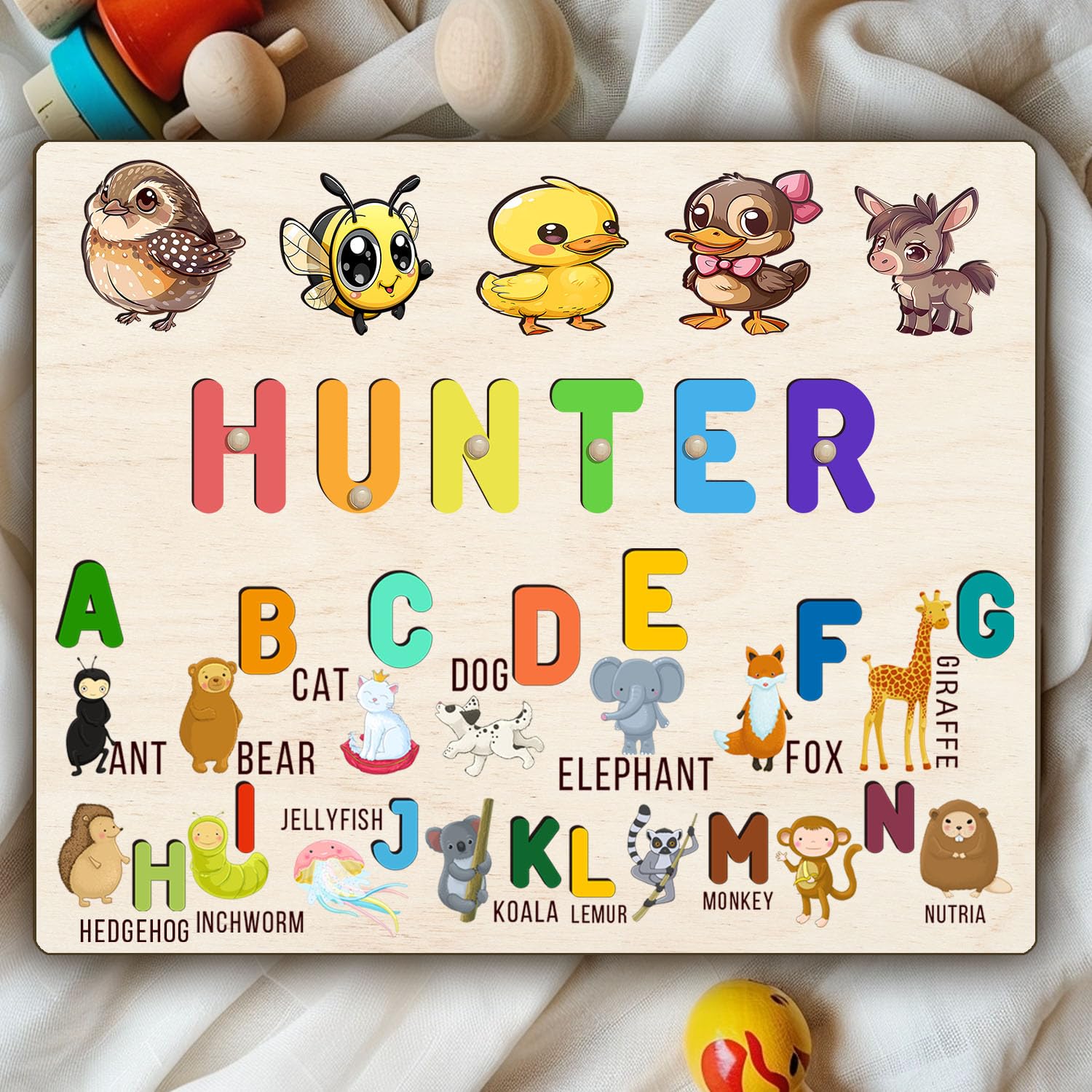 Personalized Wooden Name Puzzle for Baby Boy