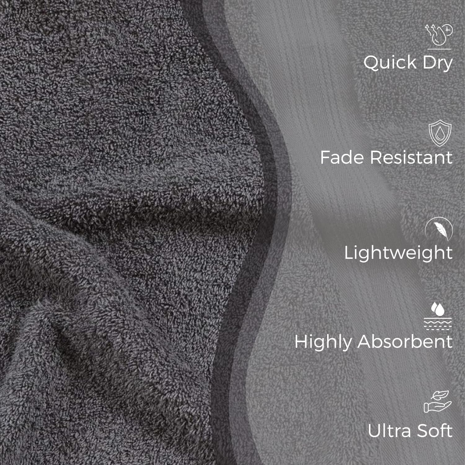 EuroSpa 4 Pack Premium Bath Towels Set - 30x54 Inches