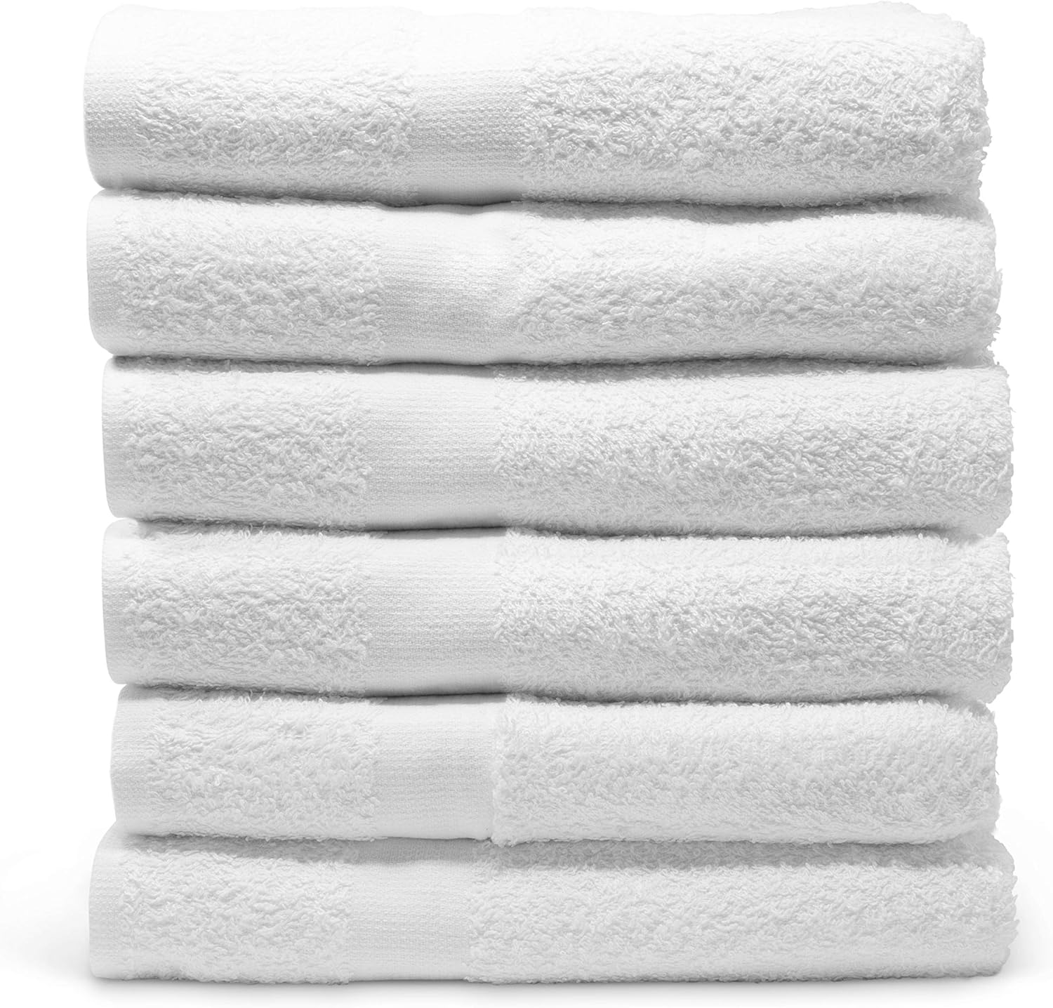 Pacific Linens Lightweight Thin Bath Towel Set - 6 White