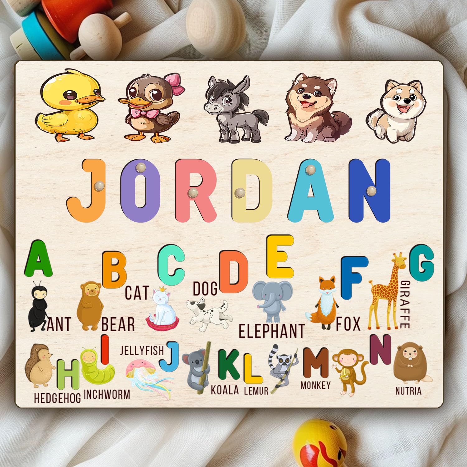 Personalized Wooden Name Puzzle for Baby Toddler