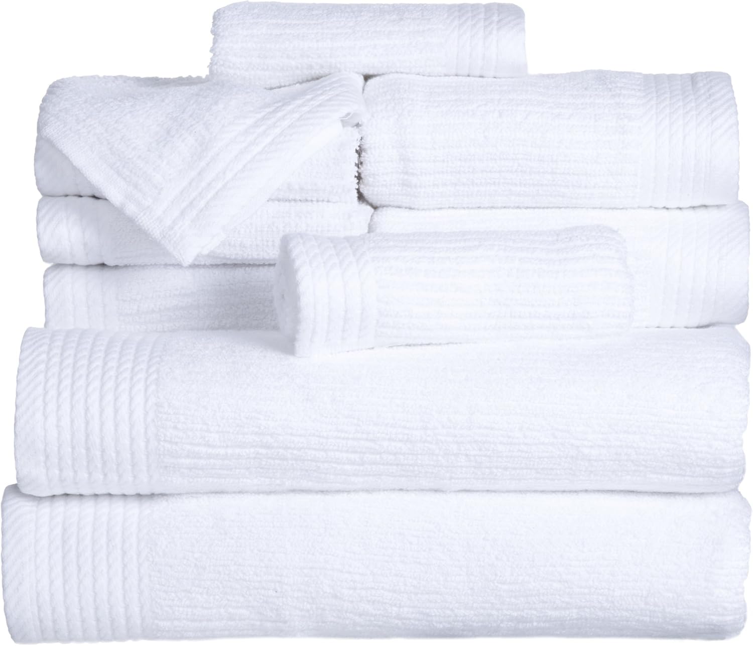 Lavish Home 100 Cotton 10-Piece Towel Set - White 1