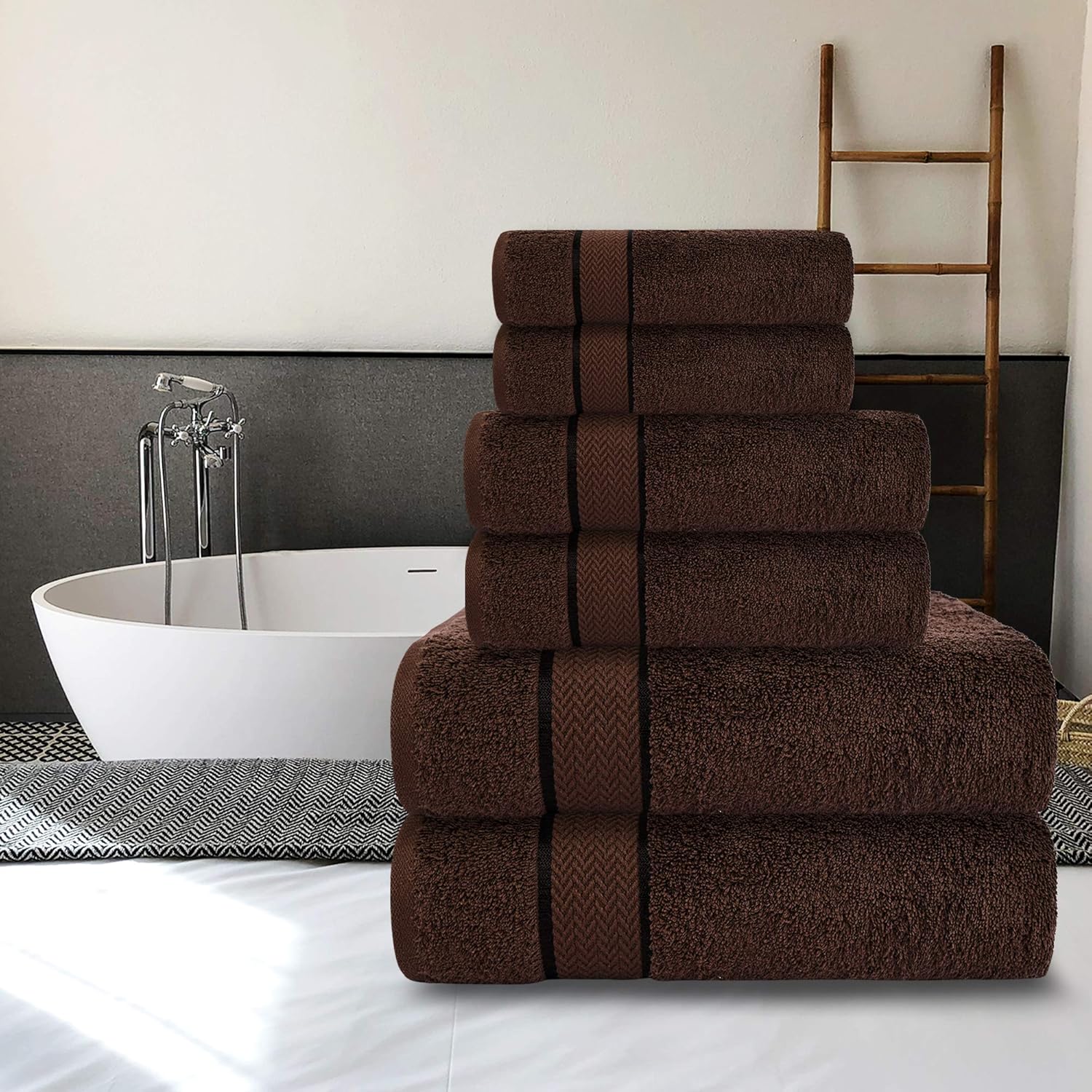 CRAFTBERRY 6 Piece Luxury Bathroom Towel Set