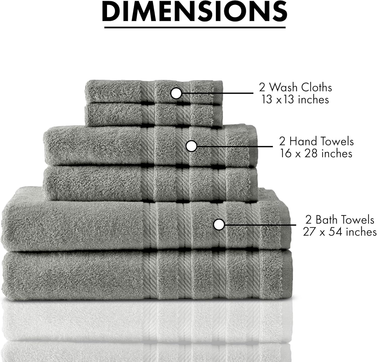 Classic Turkish Towels CTT - 6 Piece Luxury Set