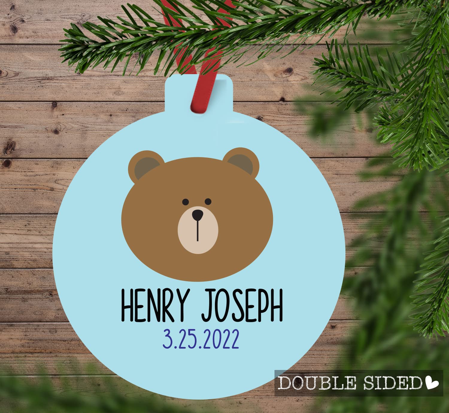 Tickle Bellies Baby Boy Christmas Ornament with Name