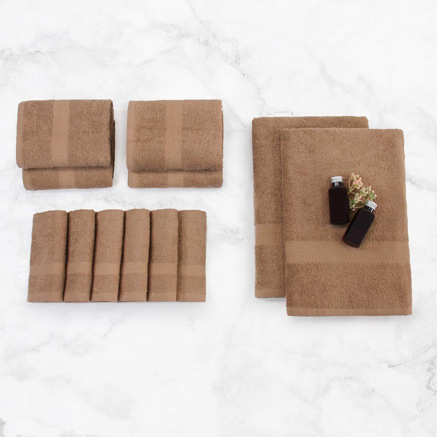 Superior Cotton Towel Set 12 Piece Latte Collection